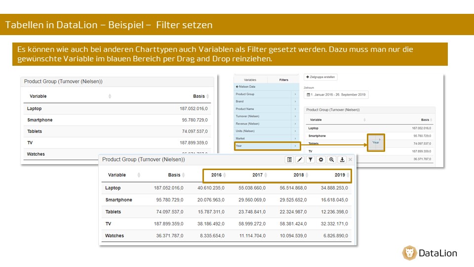 Setting filters