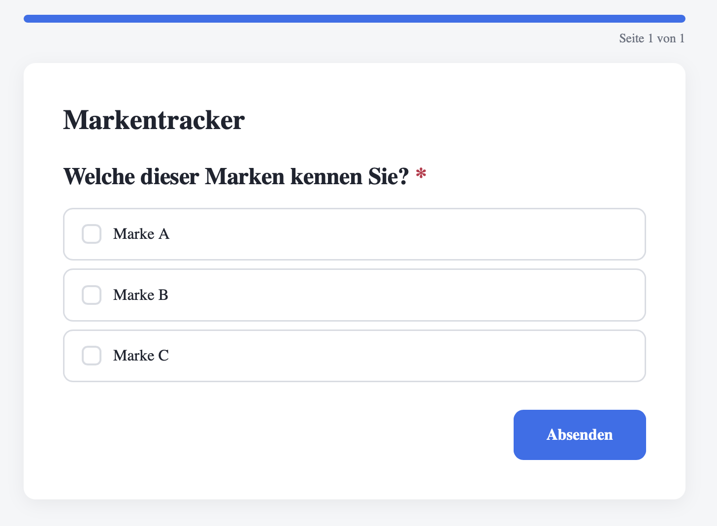 Preview of a DataLion survey with questions and a rating scale