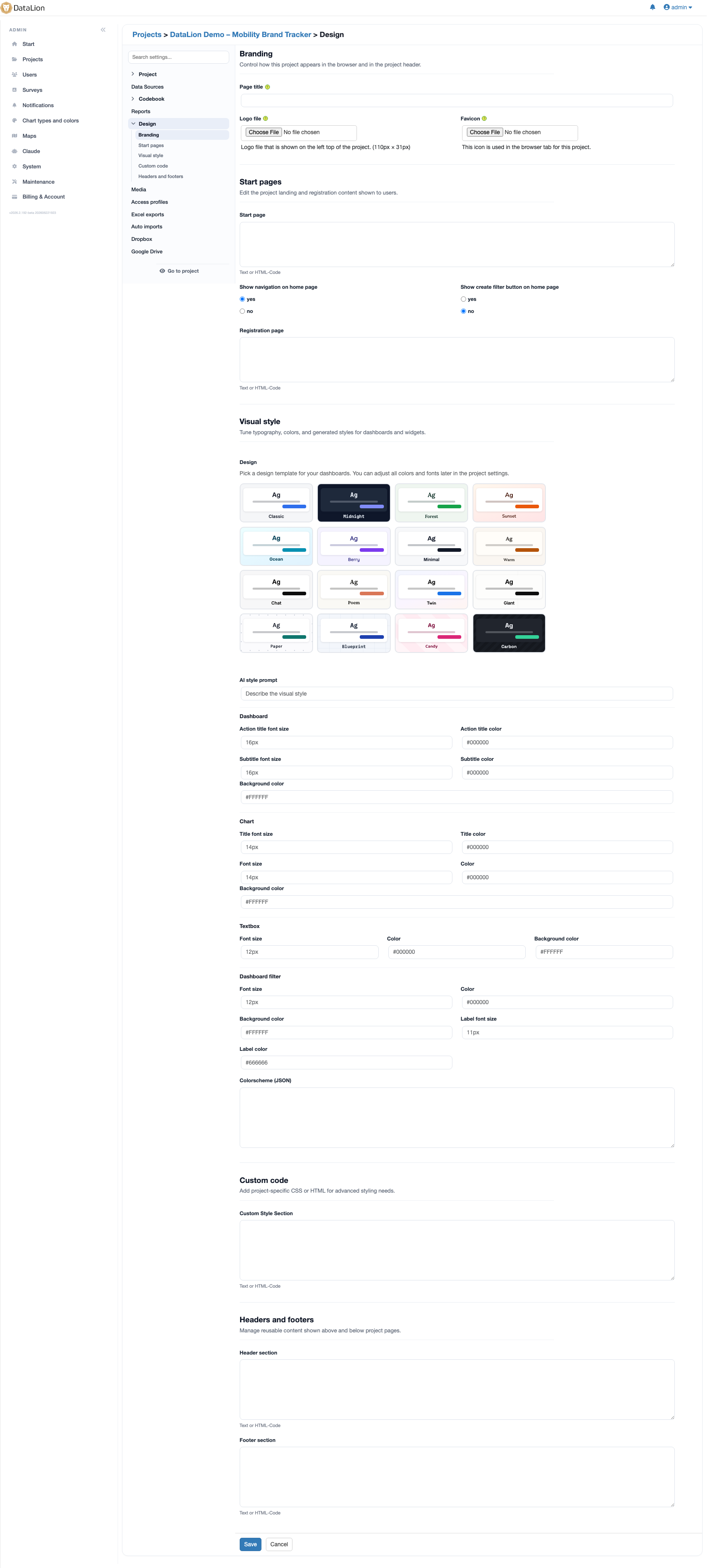 DataLion dashboard in a corporate design with consistent colors, logo and KPI tiles